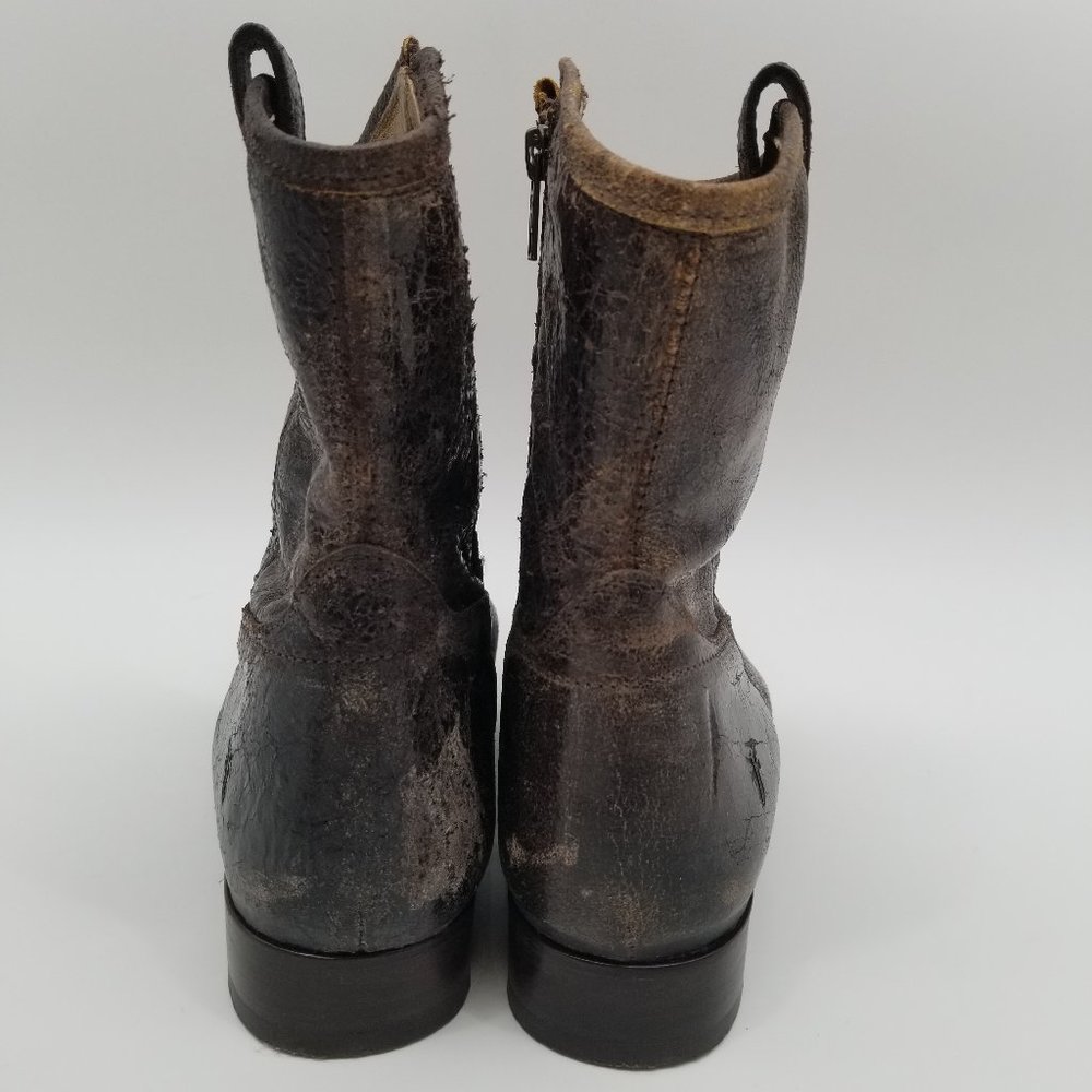 FRYE | Melissa Button Ankle Booties w/ Crackle Leather - 11B - Picture 4 of 13